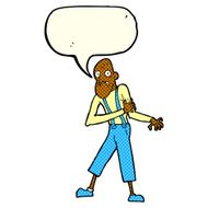 cartoon old man having heart attack with speech bubble N6
