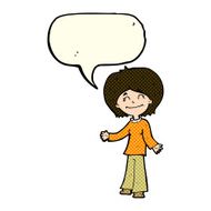 cartoon happy woman with speech bubble N142