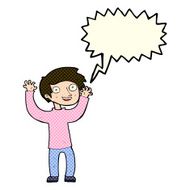 cartoon happy man with speech bubble N248