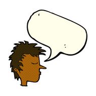 cartoon male face with speech bubble N11