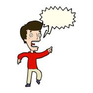 cartoon terrified man with speech bubble N118