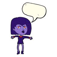 cartoon vampire girl with speech bubble N125