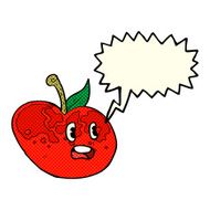 cartoon apple with speech bubble N20