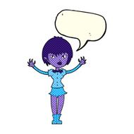 cartoon vampire girl with speech bubble N126