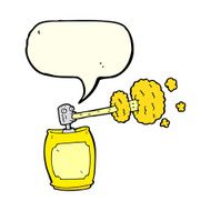 cartoon spray can with speech bubble N7