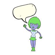 cartoon vampire girl with speech bubble N127