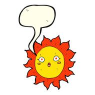 cartoon sun with speech bubble N10