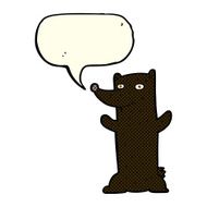 cartoon black bear with speech bubble N35