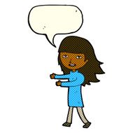 cartoon happy girl with speech bubble N49