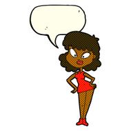 cartoon woman with hands on hips speech bubble N121