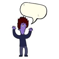 cartoon vampire giving up with speech bubble N6