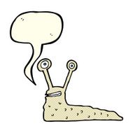 cartoon slug with speech bubble N9