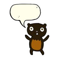 cartoon black bear cub with speech bubble N34