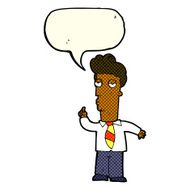 cartoon bored man asking question with speech bubble N6