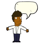 cartoon confused man with speech bubble N22