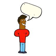 cartoon grinning man with speech bubble N47