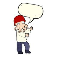 cartoon monster man with speech bubble N6