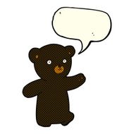 cartoon black bear cub with speech bubble N40