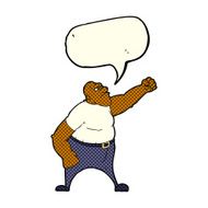 cartoon angry man with speech bubble N46