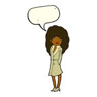 cartoon female spy with speech bubble N13