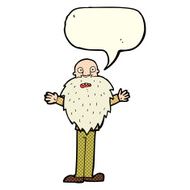 cartoon bearded old man with speech bubble N22