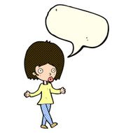 cartoon confused woman with speech bubble N47