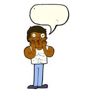 cartoon shocked gym man with speech bubble N10