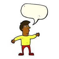 cartoon worried man with speech bubble N53
