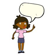 cartoon woman with idea speech bubble N141