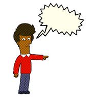 cartoon man pointing with speech bubble N106