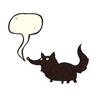 cartoon little dog with speech bubble N11