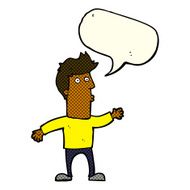 cartoon surprised man with speech bubble N70
