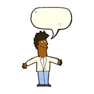 cartoon happy man with speech bubble N251