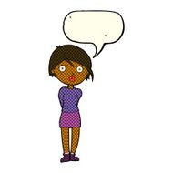 cartoon surprised girl with speech bubble N11