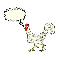 cartoon cockerel with speech bubble N17
