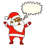 cartoon santa claus with speech bubble N108