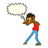 cartoon man panicking with speech bubble N32