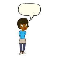 cartoon pretty woman with speech bubble N151