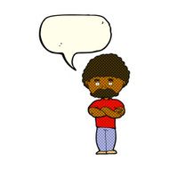 cartoon dad with folded arms speech bubble N6