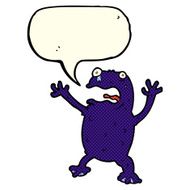 cartoon poisonous frog with speech bubble N12
