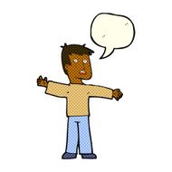 cartoon surprised man with speech bubble N71