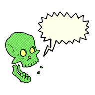 cartoon laughing skull with speech bubble N6