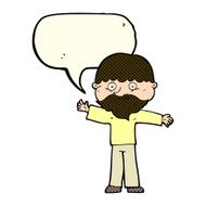 cartoon happy man with beard speech bubble N23