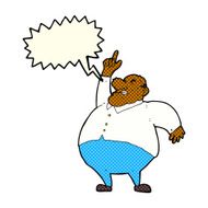 cartoon big fat boss with speech bubble N6