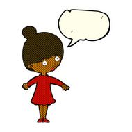cartoon surprised woman with speech bubble N136
