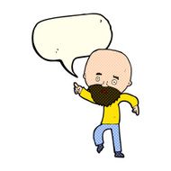 cartoon worried old man pointing with speech bubble N6