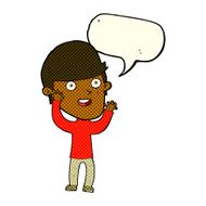 cartoon happy man with speech bubble N253