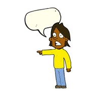 cartoon surprised man with speech bubble N74