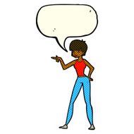 cartoon woman pointing with speech bubble N120