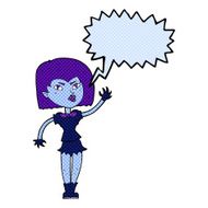 cartoon pretty vampire girl with speech bubble N17